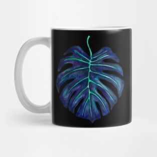 Blue monstera leaf Mug